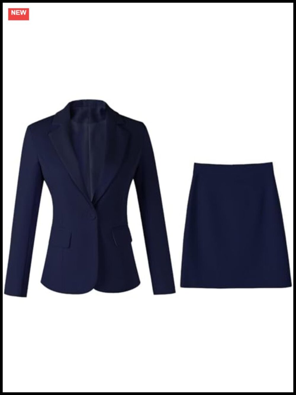 Women's 2 Piece Suit Set Blazer & Skirt Business Office Wear Polyester Slim Fit